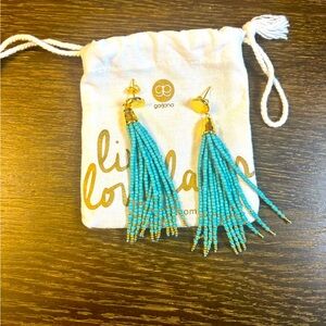 Gorjana turquoise and gold beaded earrings